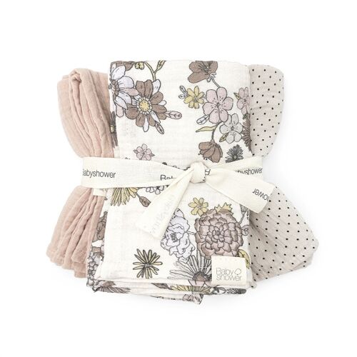 Les Petits Marmots | Set de 3 langes - Bardot - Babyshower