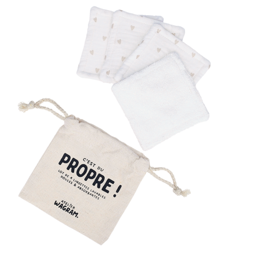 Les Petits Marmots | Lingettes lavables - Petits coeurs