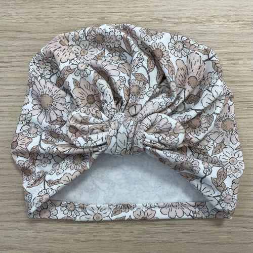 Les Petits Marmots | Turban jersey vintage (6-12mois/12-24mois) - Flowers Nude