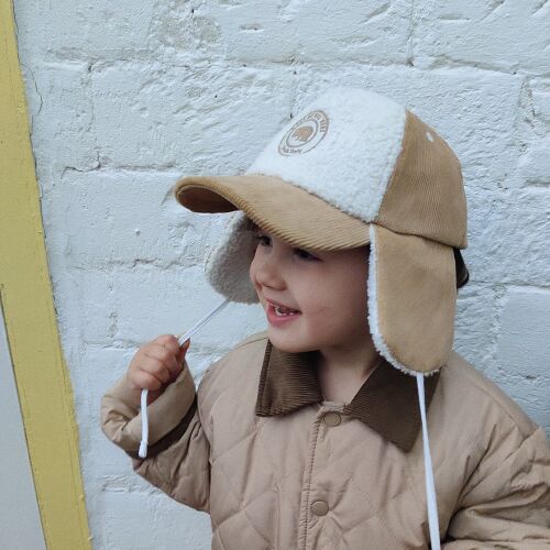 Les Petits Marmots | Casquette en velours/sherpa avec cache-oreilles - A pas de vel'ours