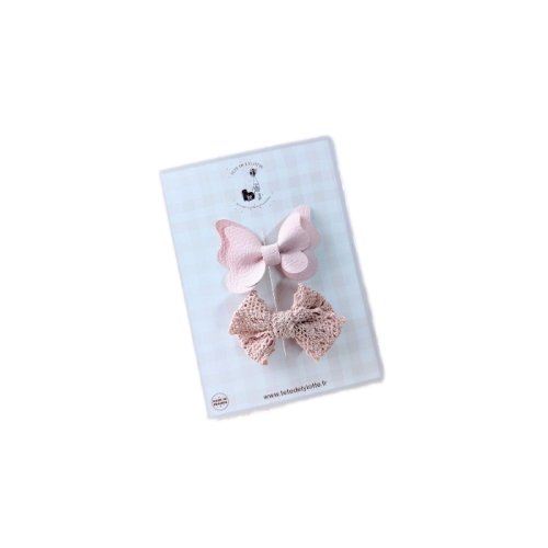 Les Petits Marmots | Duo de barrettes - Papillon rose