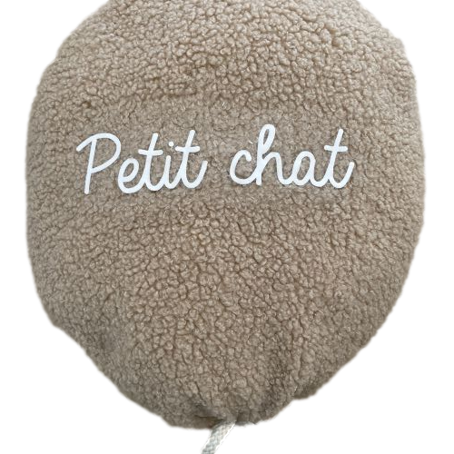 Les Petits Marmots | Ballon bouclette beige - Petit chat