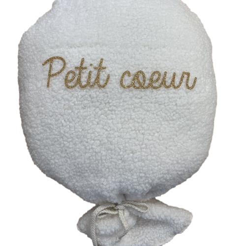 Les Petits Marmots | Ballon bouclette écru - Petit coeur