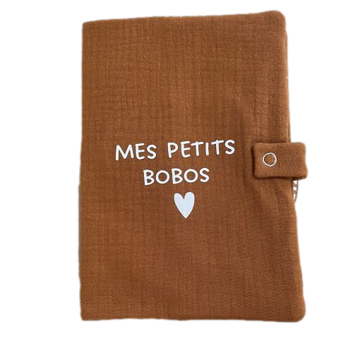 Les Petits Marmots | Protège carnet de santé caramel - Mes petits bobos