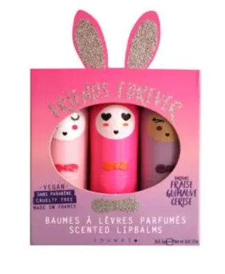 Les Petits Marmots | Coffret 3 baumes à lèvres - Lapin