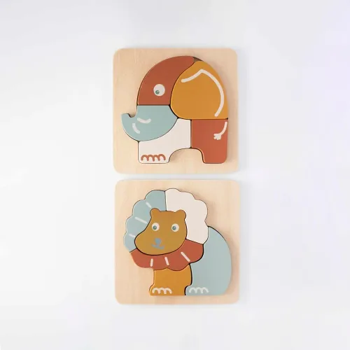 Les Petits Marmots | Set de 2 puzzles en bois - Trois Kilos Sept