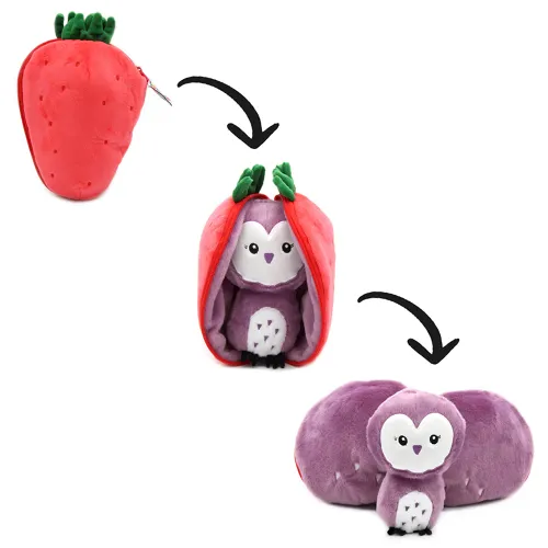 Les Petits Marmots | Peluche 2 en 1 - Chouette/Fraise