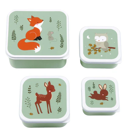 Les Petits Marmots | Set de 4 boîtes à goûter - Forêt - A Little Lovely Compagny