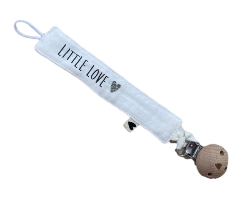 Les Petits Marmots | Attache tétine blanc - Little love
