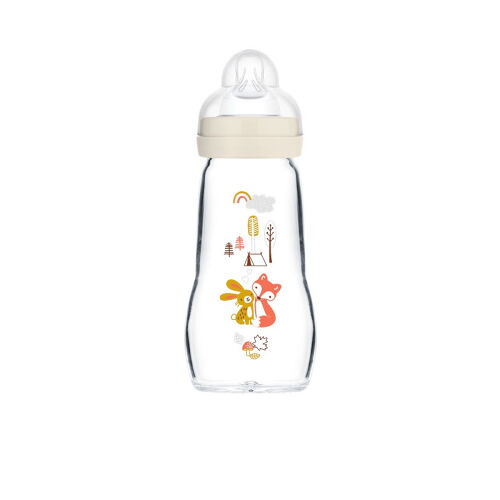 Les Petits Marmots | Biberon en verre 260ml - Lin