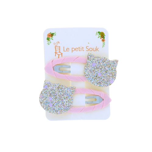 Les Petits Marmots | Set de 2 barrettes - Chat