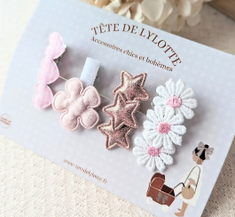 Les Petits Marmots | 4 barrettes - Rose