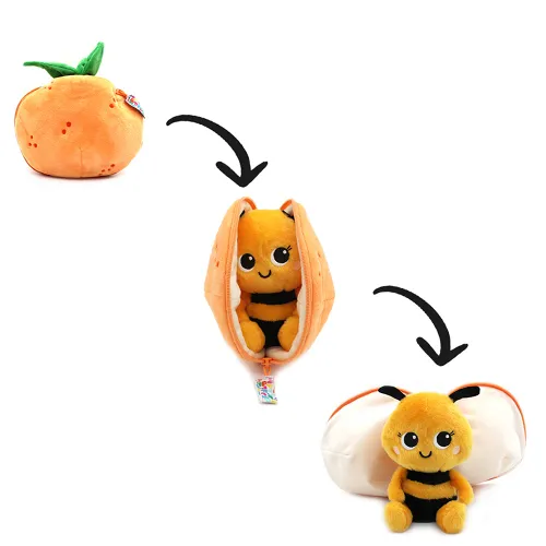Les Petits Marmots | Peluche 2 en 1 - L'abeille/mandarine