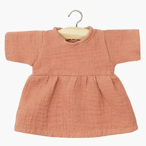 Les Petits Marmots | Gordis - Robe Faustine à manches longues en gaze de coton marsala
