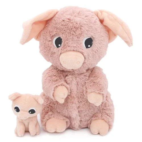 Les Petits Marmots | Peluche cochon Barbekiou maman et son bébé - Rose