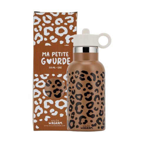 Les Petits Marmots | Gourde acier inoxydable - Léopard caramel