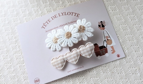 Les Petits Marmots | Duo de  barrettes - Beige