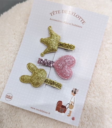 Les Petits Marmots | Trio de  barrettes princesse - paillettes