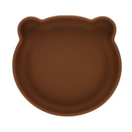 Les Petits Marmots | Assiette ours silicone - camel