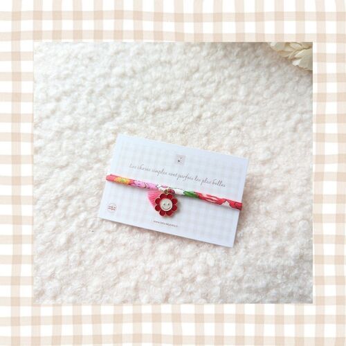 Les Petits Marmots | Bracelet liberty - Fleur rouge