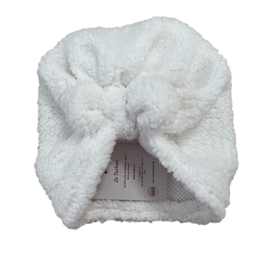 Les Petits Marmots | Turban sherpa (0-3mois/3-6mois) - Blanc