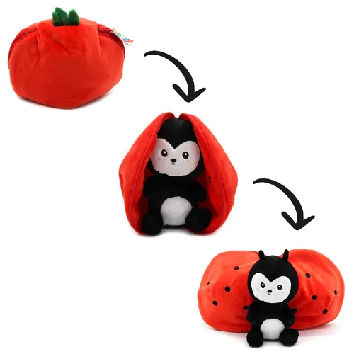 Les Petits Marmots | Peluche 2 en 1 - Comet la coccinelle/Tomate
