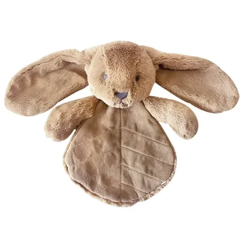 Les Petits Marmots | Doudou plat peluche lapin marron 30 cm - OB Designs