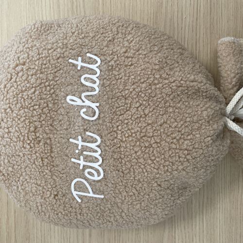 Les Petits Marmots | Ballon bouclette beige - Petit chat