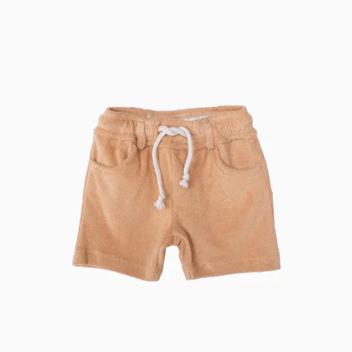 Les Petits Marmots | Short en éponge vert - Biscuit
