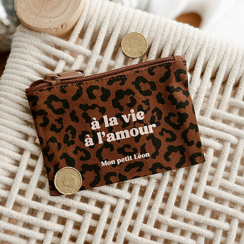 Les Petits Marmots | Porte-monnaie léoapard marron - A la vie, à l'amour