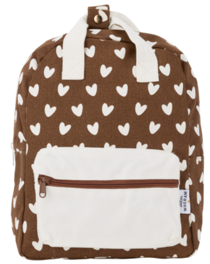 Les Petits Marmots | Sac à dos Atelier Wagram - Coeurs caramel
