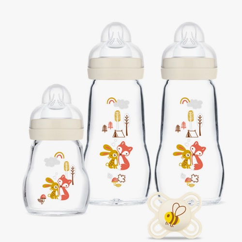Les Petits Marmots | Coffret biberons naissance verre - Mam