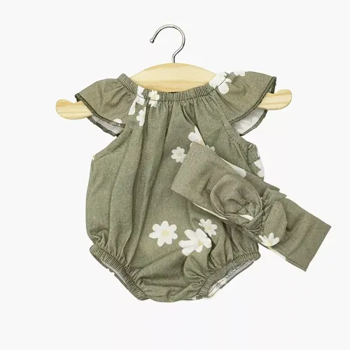 Les Petits Marmots | Gordis - Barboteuse Clara et son headband en gaze de coton Marguerites