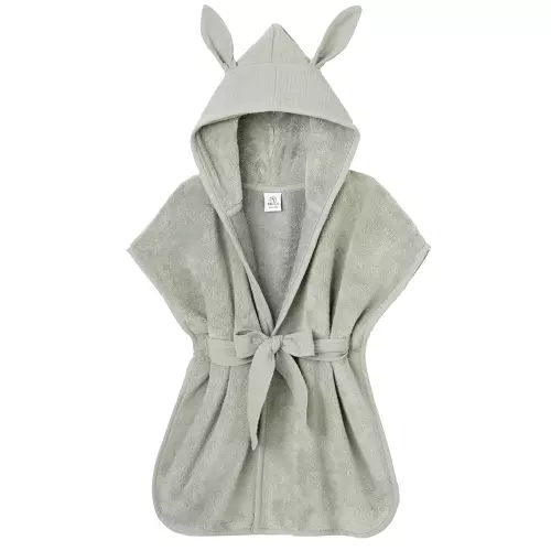 Les Petits Marmots | Peignoir bambou et gaze de coton 0/2 ans - Vert de gris 