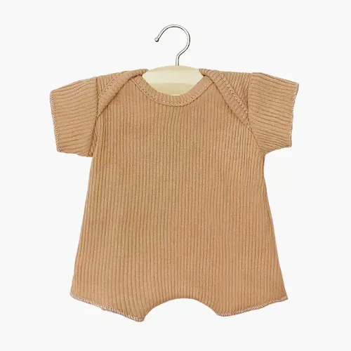 Les Petits Marmots | Babies - Body shorty en bord côte cassonade