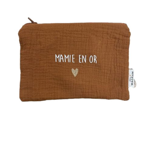 Les Petits Marmots | Pochette caramel - Mamie en or