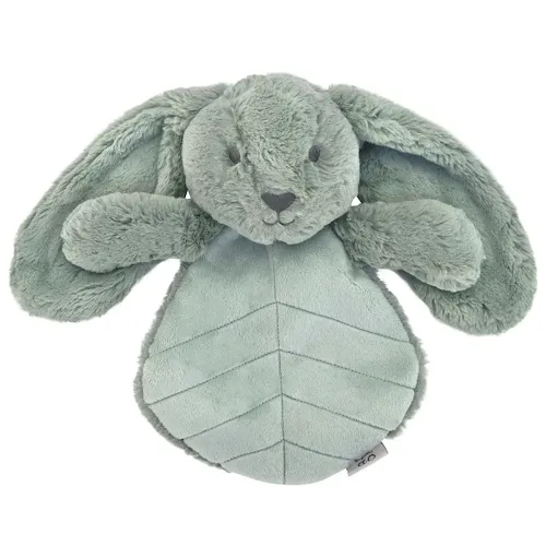 Les Petits Marmots | Doudou plat peluche lapin sauge 30 cm - OB Designs