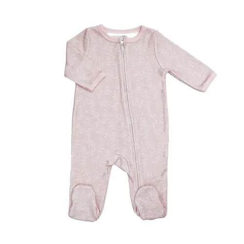 Les Petits Marmots | Pyjama zippé - Rose fleuri