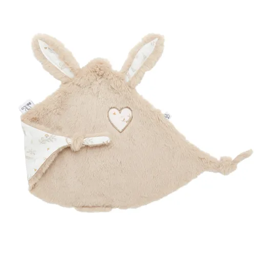 Les Petits Marmots | Doudou lapin petit coeur - Fausse fourrure angora beige