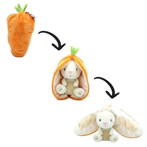 Les Petits Marmots | Peluche 2 en 1 - Lapin/Carotte