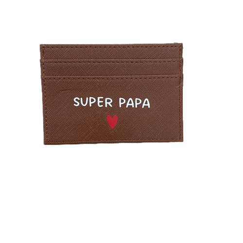 Les Petits Marmots | Porte cartes - Super papa coeur rouge