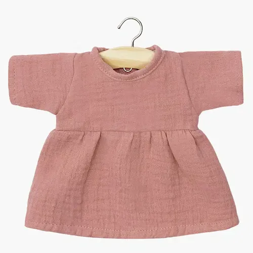 Les Petits Marmots | Gordis - Robe Faustine à manches longues en gaze de coton rose thé