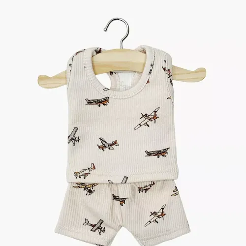 Les Petits Marmots | Gordis - Dessous garçon Marcel en maille côtelée Petits avions