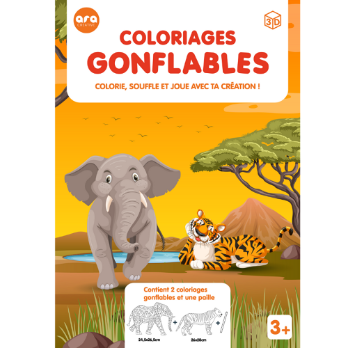 Les Petits Marmots | Coloriages gonflables - Eléphant & tigre