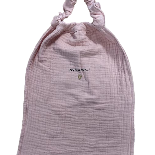 Les Petits Marmots | Serviette de cantine rose - Miam !