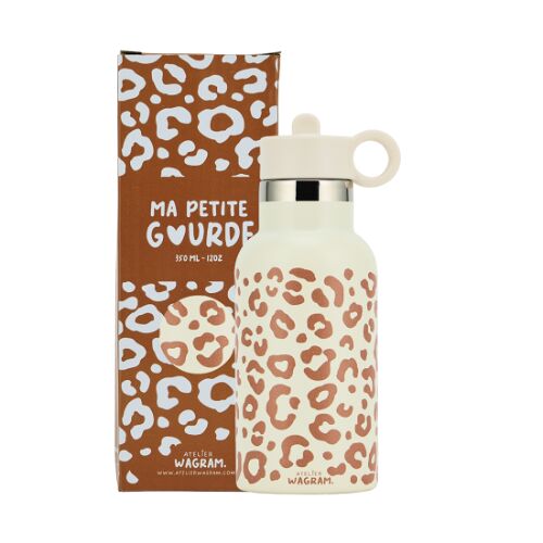 Les Petits Marmots | Gourde acier inoxydable - Léopard crème