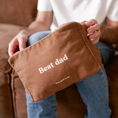 Les Petits Marmots | Trousse de toilette marron - Best dad